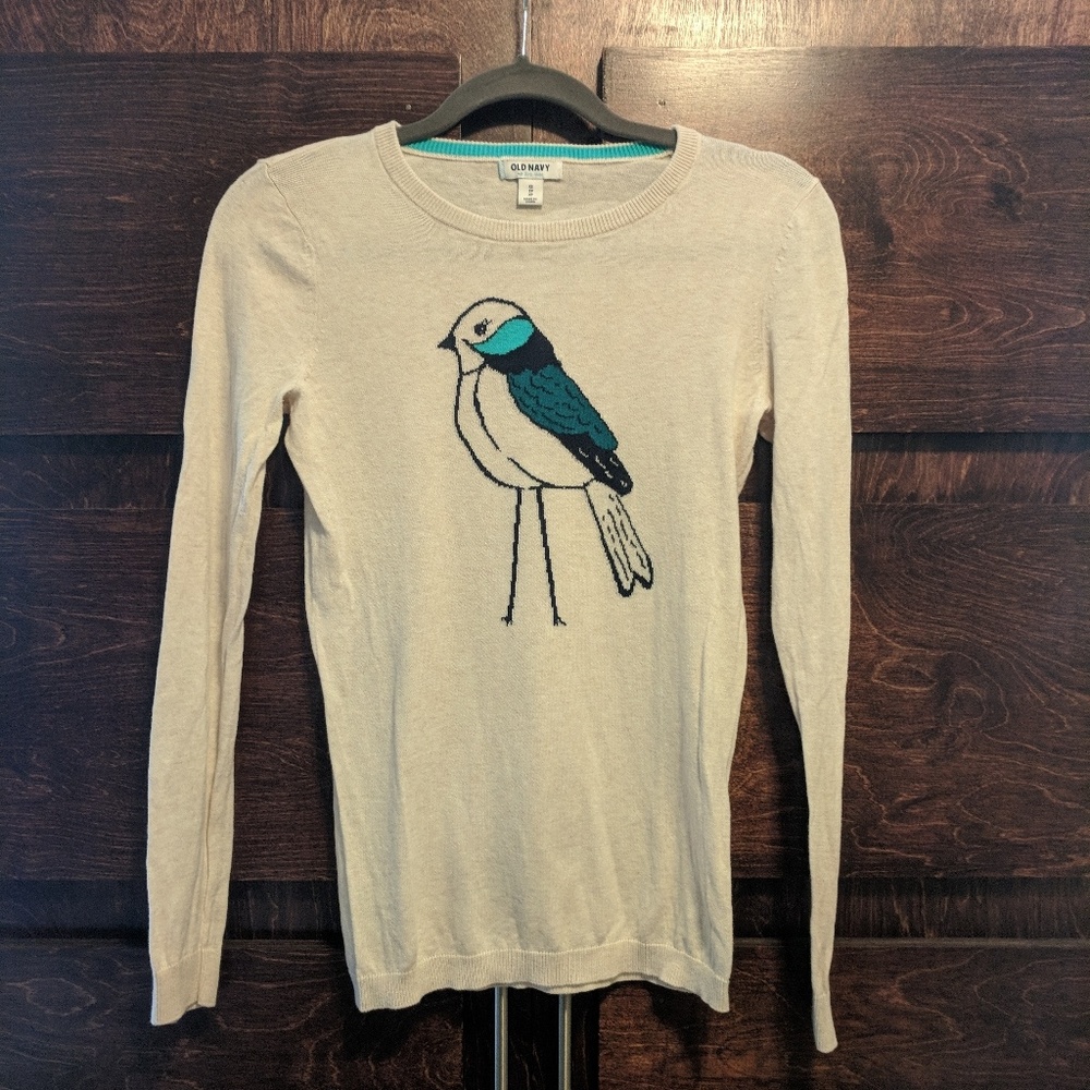 Old Navy Cream Bird Sweater 🐦 Size XS